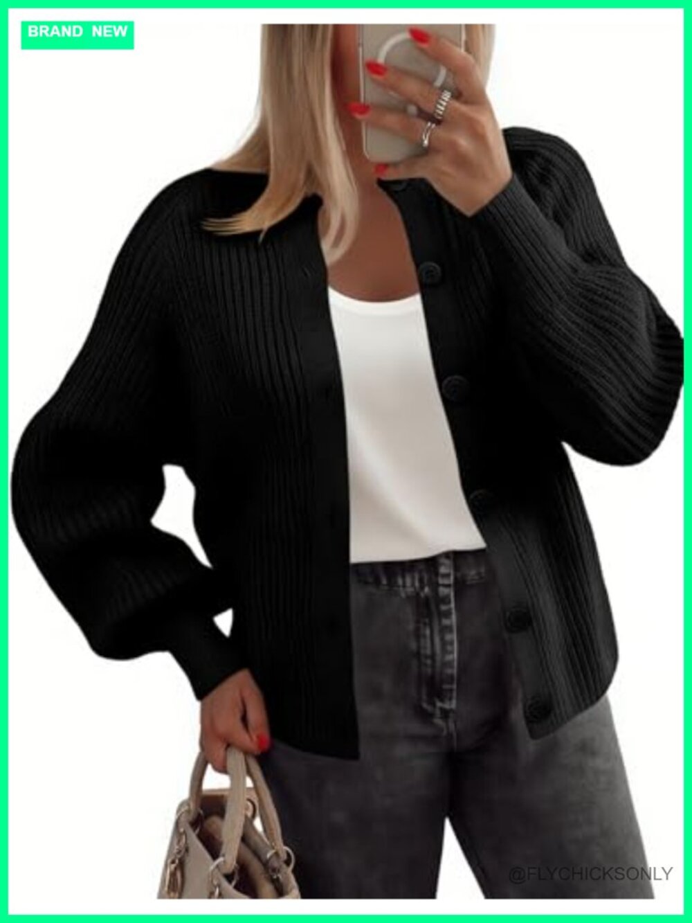 Chunky Knit Cardigan Sweater for Women Long Sleeve Cable Knit Button Down Fall
